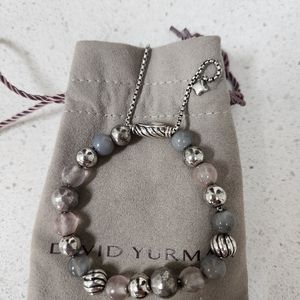 David Yurman spiritual beads braclet adjustable,  silver 8mm beads, excellent co